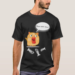 可愛いおもしろい間抜けと太い猫 Tシャツ