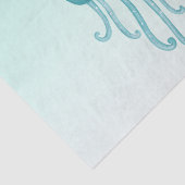 可愛いおもしろい青緑色クラゲ 薄葉紙 (詳細)