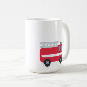 可愛いおもしろい駆動消防車新学期 コーヒーマグカップ (正面右)