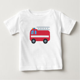 可愛いおもしろい駆動消防車新学期 ベビーTシャツ