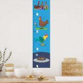 可愛いおもしろい鶏の成長チャート ポスター (キッチン)