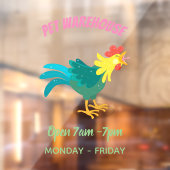 可愛いおもしろい鶏ガライラストレーション ウィンドウサイン (シート2)