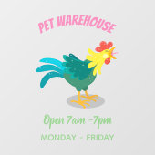 可愛いおもしろい鶏ガライラストレーション ウィンドウサイン (シート)