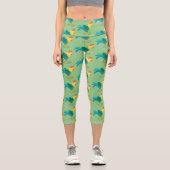 可愛いおもしろい鶏ガライラストレーション カプリレギンス (正面)