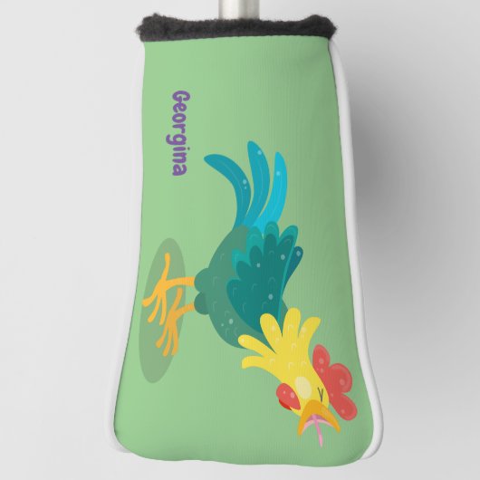 可愛いおもしろい鶏ガライラストレーション ゴルフヘッドカバー (回転90)