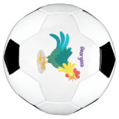 可愛いおもしろい鶏ガライラストレーション サッカーボール (回転)