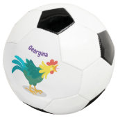 可愛いおもしろい鶏ガライラストレーション サッカーボール (3/4)