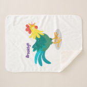 可愛いおもしろい鶏ガライラストレーション シェルパブランケット (正面(横))