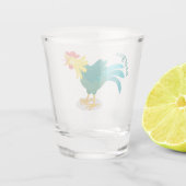 可愛いおもしろい鶏ガライラストレーション ショットグラス (裏面)