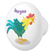 可愛いおもしろい鶏ガライラストレーション セラミックノブ (右)