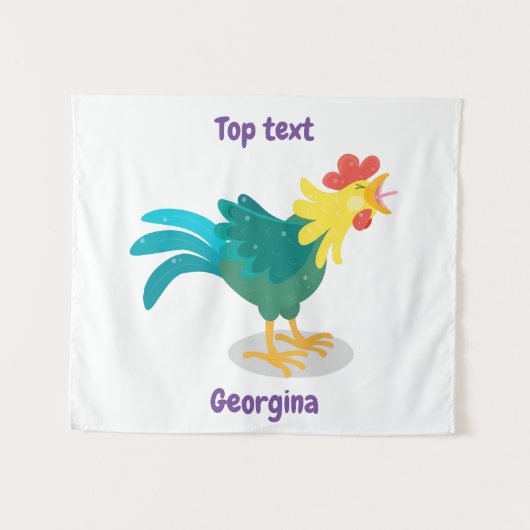 可愛いおもしろい鶏ガライラストレーション タペストリー (正面(横))