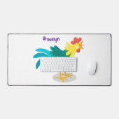 可愛いおもしろい鶏ガライラストレーション デスクマット (キーボード&マウス)