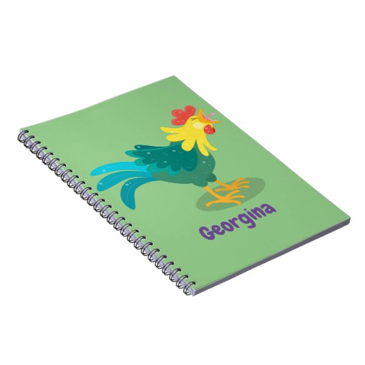 可愛いおもしろい鶏ガライラストレーション ノートブック (右側)