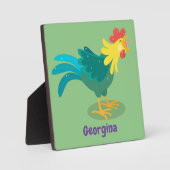 可愛いおもしろい鶏ガライラストレーション フォトプラーク (正面)