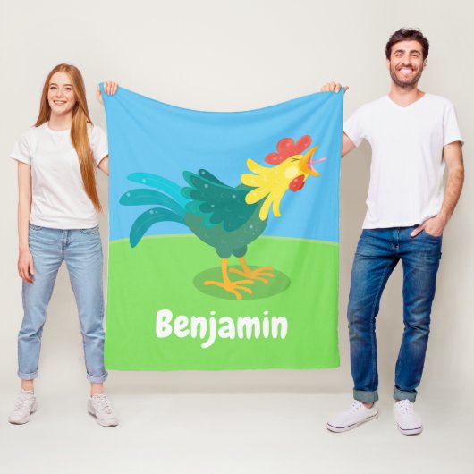 可愛いおもしろい鶏ガライラストレーション フリースブランケット (インサイチュ)