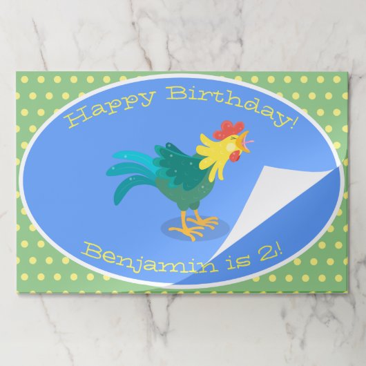 可愛いおもしろい鶏ガライラストレーション ペーパーパッド (折り畳み)