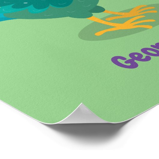 可愛いおもしろい鶏ガライラストレーション ポスター (角)