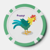 可愛いおもしろい鶏ガライラストレーション ポーカーチップ (裏面)