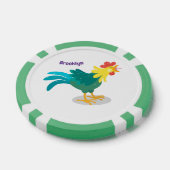 可愛いおもしろい鶏ガライラストレーション ポーカーチップ (シングル)