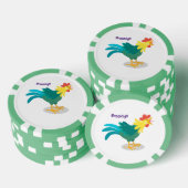 可愛いおもしろい鶏ガライラストレーション ポーカーチップ (積み重ね)