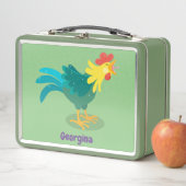 可愛いおもしろい鶏ガライラストレーション メタルランチボックス (インサイチュ)