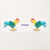 可愛いおもしろい鶏ガライラストレーション ヨガマット (裏面(横))