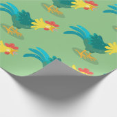 可愛いおもしろい鶏ガライラストレーション ラッピングペーパー (角)