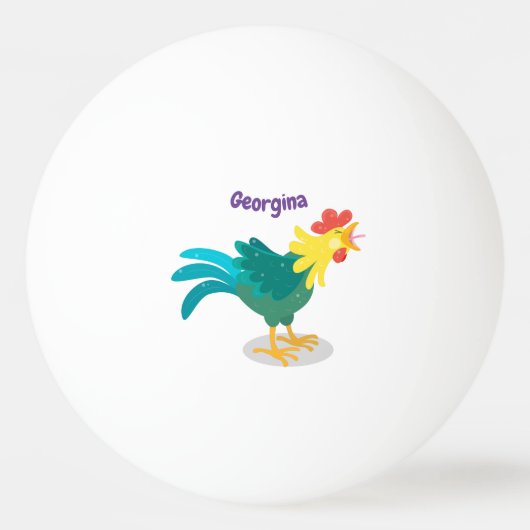 可愛いおもしろい鶏ガライラストレーション 卓球ボール (裏面)