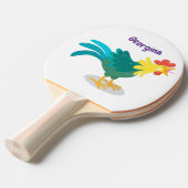 可愛いおもしろい鶏ガライラストレーション 卓球ラケット (正面アングル)