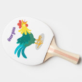 可愛いおもしろい鶏ガライラストレーション 卓球ラケット (横)