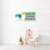 可愛いおもしろい鶏ガライラストレーション 横断幕 (インサイチュ)