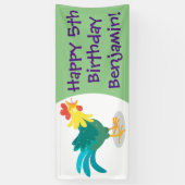 可愛いおもしろい鶏ガライラストレーション 横断幕 (縦)