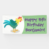 可愛いおもしろい鶏ガライラストレーション 横断幕 (横)