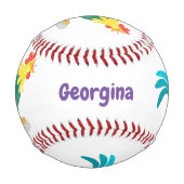 可愛いおもしろい鶏ガライラストレーション 野球ボール (裏面)