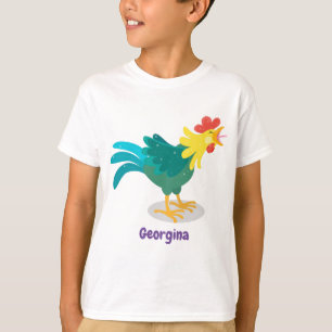 可愛いおもしろい鶏ガライラストレーション Tシャツ