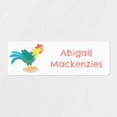 可愛いおもしろい鶏ガラパーソナライズされたー ラベル (デザイン2)