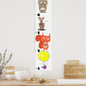 可愛いおもしろい齧歯動物漫画の成長チャート ポスター (キッチン)