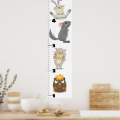 可愛いおもしろい齧歯動物漫画の成長チャート ポスター (キッチン)