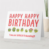 可愛いおもしろいSPROUT立っている誕生日カード カード (正面)