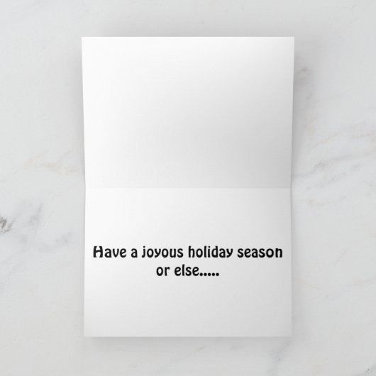 可愛いおもしろいTレックスとクリスマスツリー カード (内部)