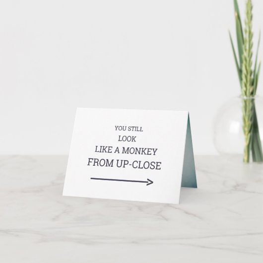 可愛いおもしろいYou Monkeyビジネススーツ21歳の誕生日 カード (正面)