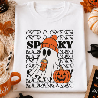 可愛いお化けのハロウィン Spooky Season Ghost Tシャツ