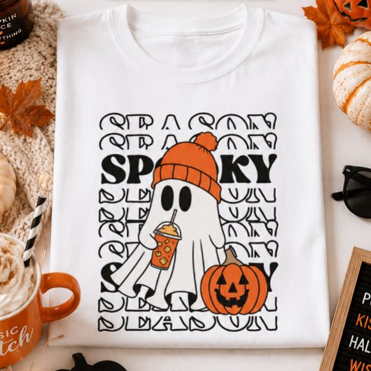 可愛いお化けのハロウィン Spooky Season Ghost Tシャツ