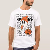 可愛いお化けのハロウィン Spooky Season Ghost Tシャツ (正面)