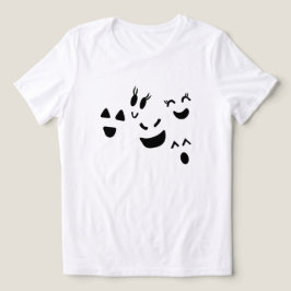 可愛いお化けの顔のハロウィンTシャツ トライブレンドTシャツ