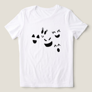 可愛いお化けの顔のハロウィンTシャツ トライブレンドＴシャツ