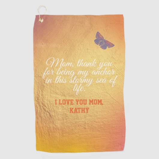 可愛いお母さモダンんエレガント大好き ゴルフタオル (正面)