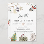 可愛いお気に入りのモノ&交換ギフトクリスマス 招待状 (正面/裏面)