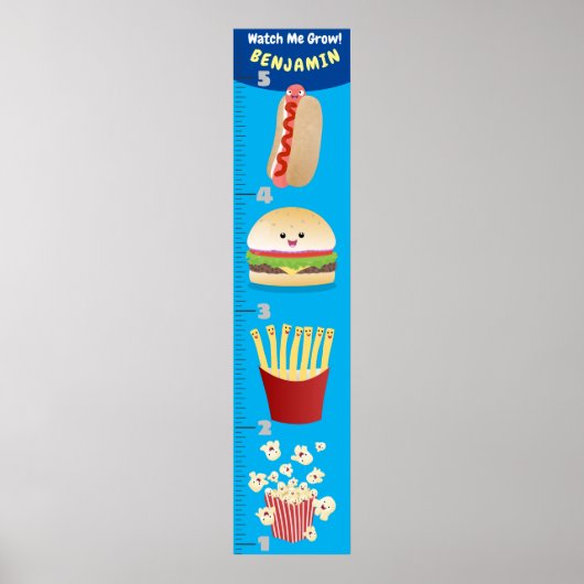 可愛いお気に入りの食事の漫画の成長チャート ポスター (正面)