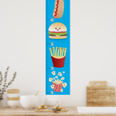 可愛いお気に入りの食事の漫画の成長チャート ポスター (キッチン)